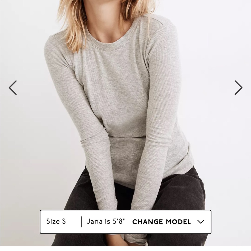 Madewell Fine Ribbed Crewneck Long-Sleeve Tee